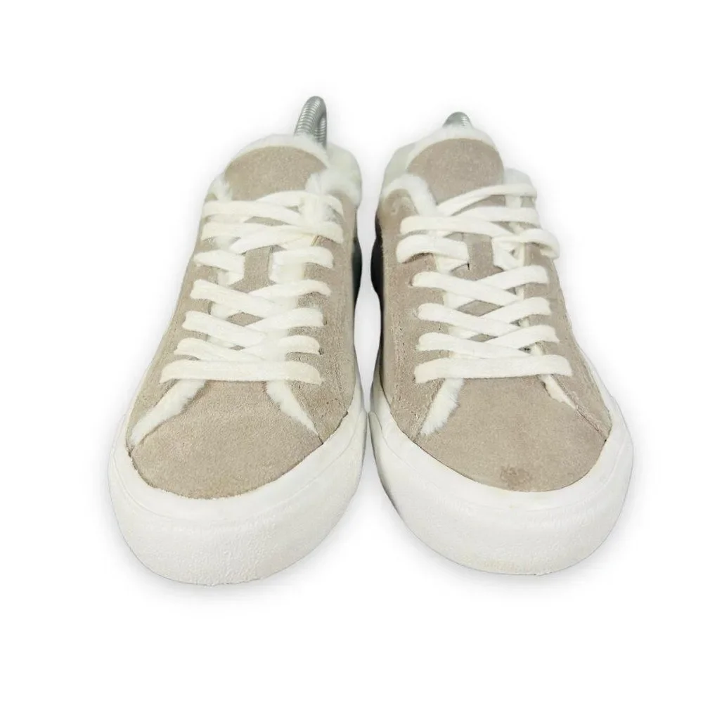 Lucky Brand Dessah Suede / Faux Fur Sneakers Grey /‎ Cream Women's 5.5M
